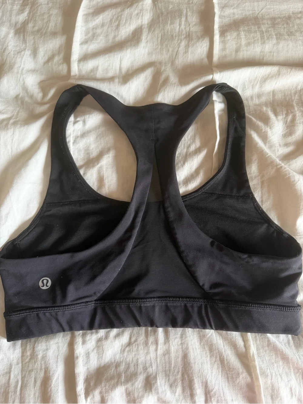 lululemon athletica invigorate black razorback sports bra with mesh back - Picture 2 of 6